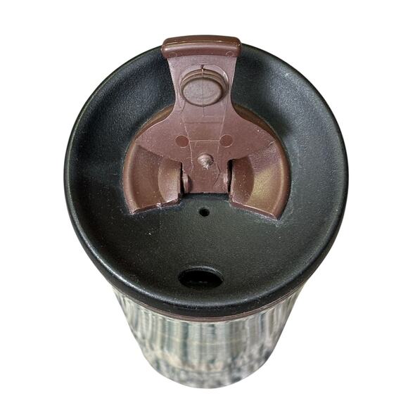 Starbucks Coffee Bean Bag Tumbler 16 oz 2010 Burlap Insulated Drink Cup Upcycled - Picture 4 of 6